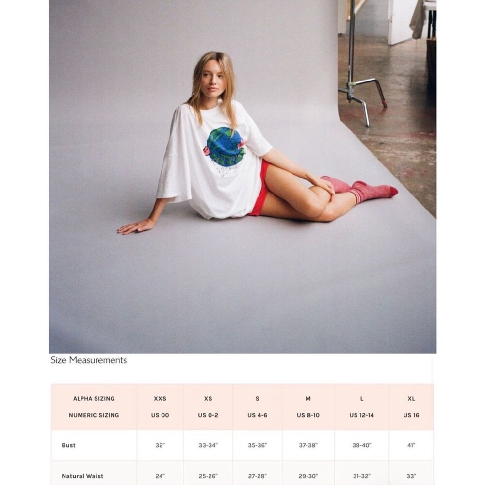 NWOT Free People x Kids Worldwide Try Your Best Sleep Tee Oversized Graphic - Picture 6 of 9